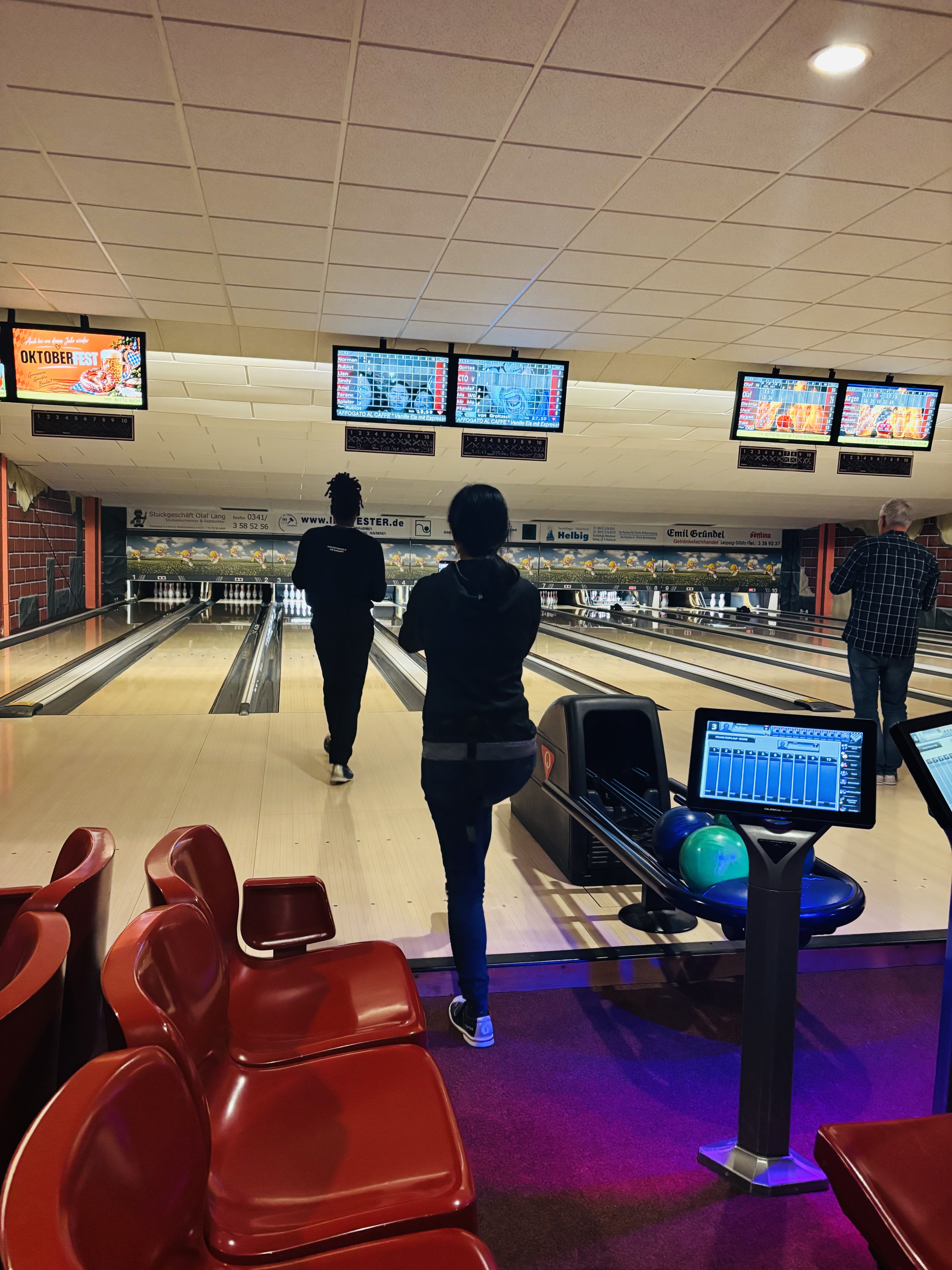 Beim Bowling in Markkleeberg