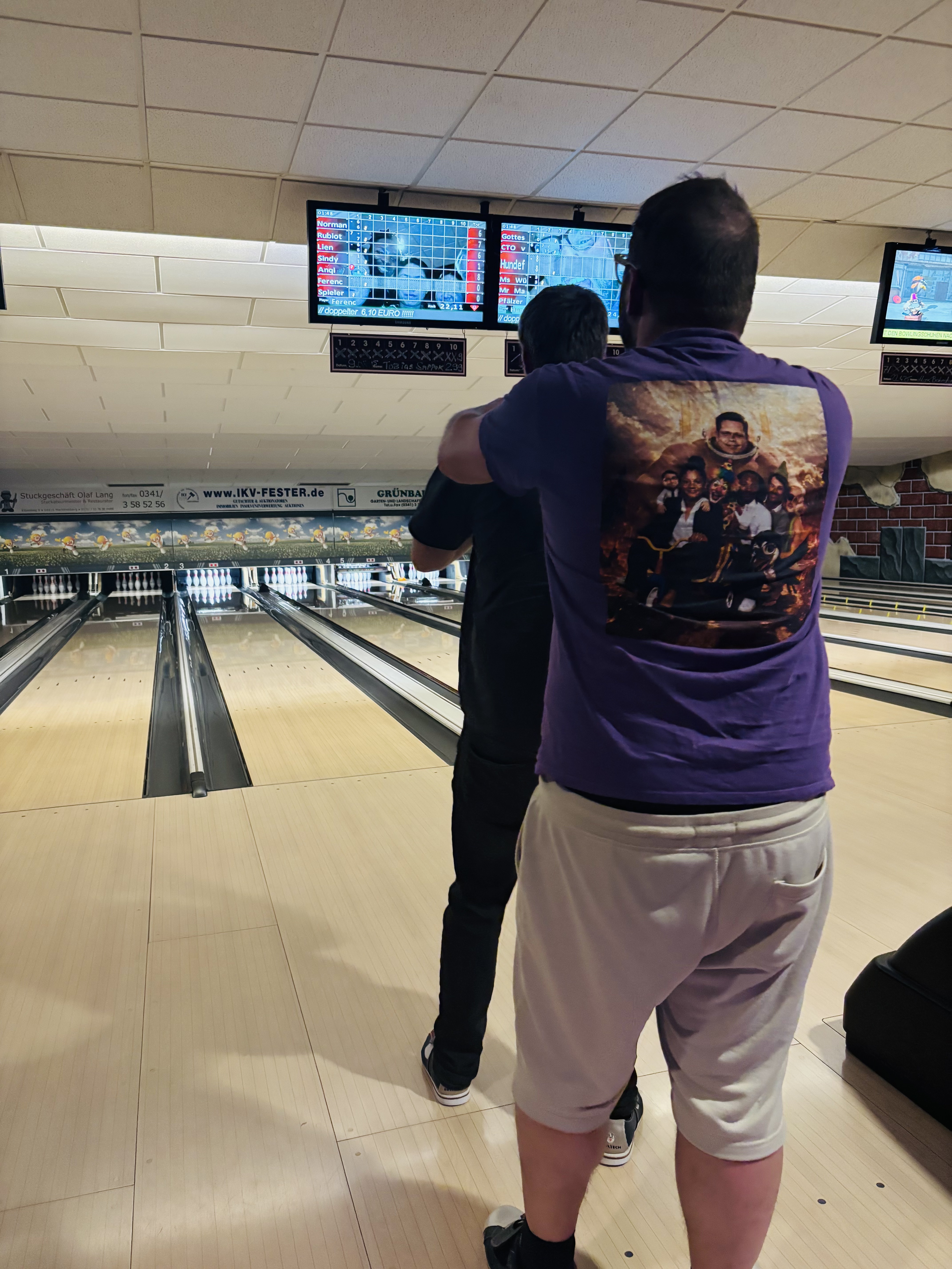 Beim Bowling in Markkleeberg